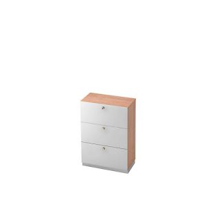 Hängeregistraturschrank, 3 OH, B 800 x T 420 mm, Nussbaum-Dekor/silber Hängeregistraturschrank, 3 OH, B 800 x T 420 mm, Nussbaum-Dekor/silber
