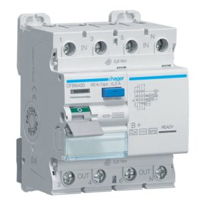 Hager FI-Schutzschalter 4P 40A 300mA B CFB640D Hager FI-Schutzschalter 4P 40A 300mA B CFB640D