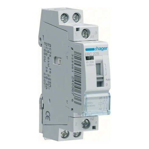 Hager Installationsrelais 16A 1S+1Ö 8/12V ERL218