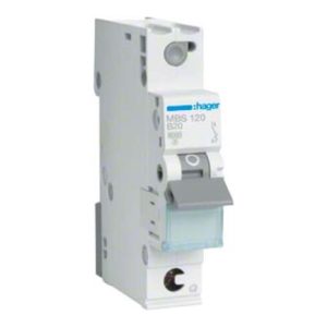 Hager Leitungsschutzschalter 1p. B-20A,6kA,1M QC MBS120 Hager Leitungsschutzschalter 1p. B-20A,6kA,1M QC MBS120