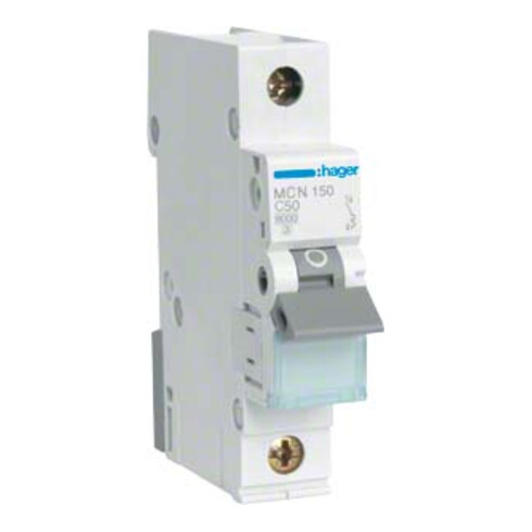 Hager Leitungsschutzschalter 1pol. C-50A, 6kA MCN150
