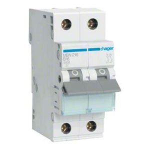 Hager Leitungsschutzschalter 2pol. B-16A, 6kA MBN216 Hager Leitungsschutzschalter 2pol. B-16A, 6kA MBN216