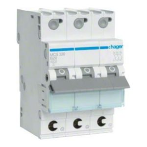 Hager Leitungsschutzschalter 3p. C-20A 6kA 3M QC MCS320 Hager Leitungsschutzschalter 3p. C-20A 6kA 3M QC MCS320