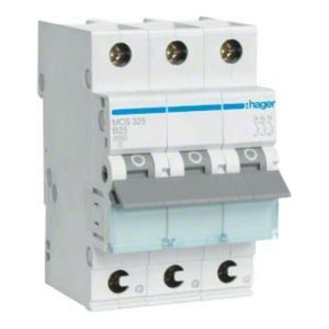 Hager Leitungsschutzschalter 3p. C-25A 6kA 3M QC MCS325 Hager Leitungsschutzschalter 3p. C-25A 6kA 3M QC MCS325