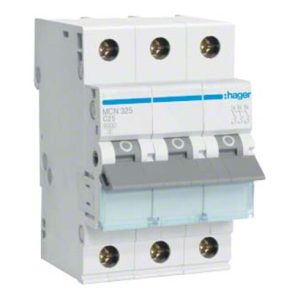Hager Leitungsschutzschalter 3pol. C-25A, 6kA MCN325 Hager Leitungsschutzschalter 3pol. C-25A, 6kA MCN325