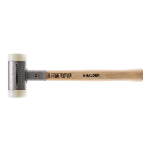Halder Schonhammer Supercraft Kopf-D.20mm Hickory rückschlagfrei hart Nyl.weiß