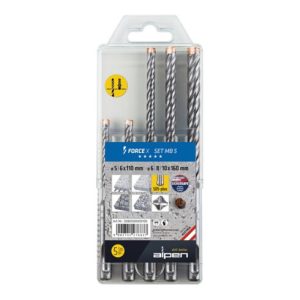 Hammerbohrersatz Force X 5-tlg.SDS-plus Ku.-Box ALPEN