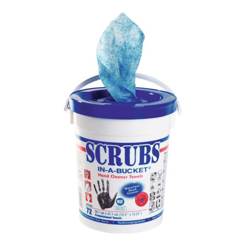 Handreinigungstuch o.Eins.v.Wasser 72 St.1 Eimer Scrubs