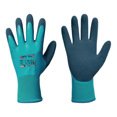 Handschuhe Aqua Guard Gr.8 blau EN 388 PSA II PA m.Latex/Latex OPTIFLEX