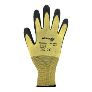 Handschuhe Gr.9 gelb/schwarz EN 388 PSA II Nyl.m.Naturlatex ASATEX Handschuhe Gr.9 gelb/schwarz EN 388 PSA II Nyl.m.Naturlatex ASATEX