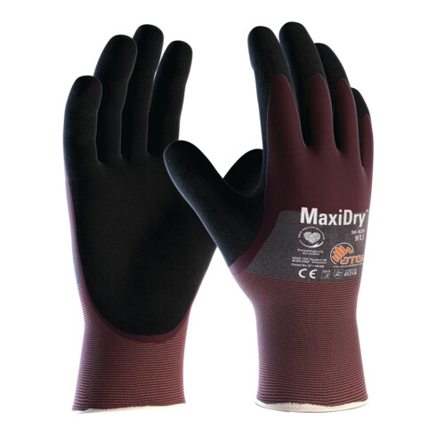 Handschuhe MaxiDry® 56-425 Gr.10 lila/schwarz Nyl.EN 388 PSA II ATG