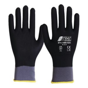 Handschuhe SKIN FLEX C Gr.9 grau/schwarz EN 388 II Strick m.Beschichtung NITRAS