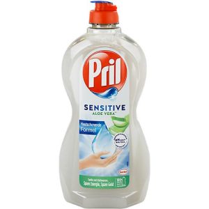 Handspülmittel Pril Sensitive Aloe Vera, hohe Fettlösekraft, besonders hautfreundlich, 450 ml in Recyclingflasche Handspülmittel Pril Sensitive Aloe Vera, hohe Fettlösekraft, besonders hautfreundlich, 450 ml in Recyclingflasche