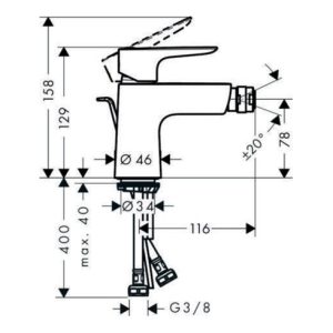 hansgrohe Einhebel-Bidetmischer TALIS E mit Ablaufgarnitur G 1 1/4″ chrom hansgrohe Einhebel-Bidetmischer TALIS E mit Ablaufgarnitur G 1 1/4″ chrom