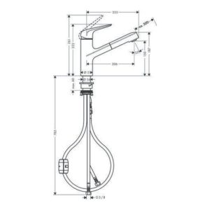 hansgrohe Einhebel-Spültischmischer 150 M42 DN 15, mit Ausziehauslauf chrom hansgrohe Einhebel-Spültischmischer 150 M42 DN 15, mit Ausziehauslauf chrom