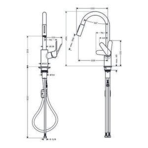 hansgrohe Einhebel-Spültischmischer 240 FOCUS mit Ausziehbrause chrom hansgrohe Einhebel-Spültischmischer 240 FOCUS mit Ausziehbrause chrom