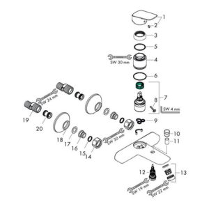 hansgrohe Einhebel-Wannenmischer LOGIS DN 15, Aufputz chrom hansgrohe Einhebel-Wannenmischer LOGIS DN 15, Aufputz chrom