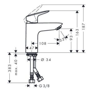 hansgrohe Einhebel-Waschtischmischer 100 LOGIS DN 15 mit PushOpen Ablaufgarnitur chrom hansgrohe Einhebel-Waschtischmischer 100 LOGIS DN 15 mit PushOpen Ablaufgarnitur chrom