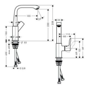 hansgrohe Einhebel-Waschtischmischer 230 METRIS DN 15, mit Schwenkauslauf ohne Ablaufgarnitur chrom hansgrohe Einhebel-Waschtischmischer 230 METRIS DN 15, mit Schwenkauslauf ohne Ablaufgarnitur chrom