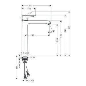 hansgrohe Einhebel-Waschtischmischer 260 METRIS DN 15, für Waschschüsseln ohne Ablaufgarnitur chrom hansgrohe Einhebel-Waschtischmischer 260 METRIS DN 15, für Waschschüsseln ohne Ablaufgarnitur chrom