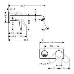 hansgrohe Einhebel-Waschtischmischer METRIS DN 15, Unterputz Auslauf 225 mm chrom hansgrohe Einhebel-Waschtischmischer METRIS DN 15, Unterputz Auslauf 225 mm chrom