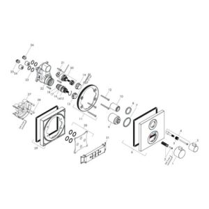 hansgrohe Fertigmontageset ECOSTAT SQUARE Unterputz, für 2 Verbraucher chrom hansgrohe Fertigmontageset ECOSTAT SQUARE Unterputz, für 2 Verbraucher chrom