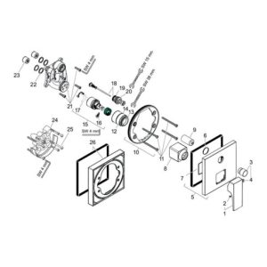hansgrohe Fertigmontageset METROPOL Unterputz-Wannenmischer chrom hansgrohe Fertigmontageset METROPOL Unterputz-Wannenmischer chrom