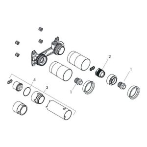 hansgrohe Grundkörper DN 15, für 2-Loch Waschtischarmatur, Unterputz hansgrohe Grundkörper DN 15, für 2-Loch Waschtischarmatur, Unterputz