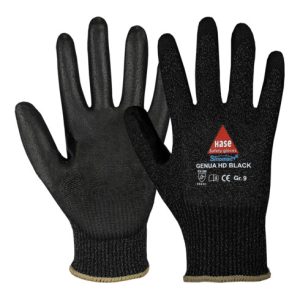 Hase Genua HD Black Schnittschutzhandschuh aus Sinomac® Hybridgarn Größe 6
