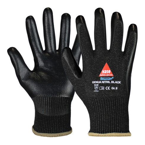 Hase Genua Nitril Black Schnittschutzaus Sinomac® Hybridgarn Größe 8