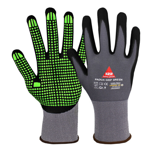 Hase Padua Grip Green Montagehandschuh aus Nylonfeinstrick Größe 7