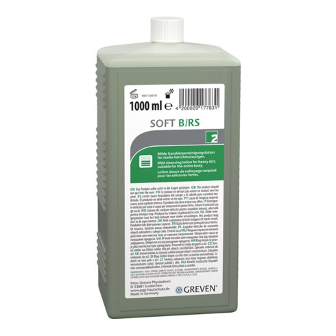 Hautreinigungslotion GREVEN® SOFT B/RS 1l mittlere b.starke Verschmutz.Flasche