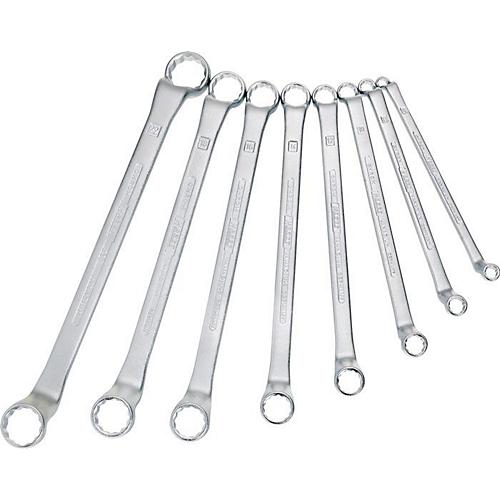 HAZET Doppelringschlüsselsatz 630/8, CV-Stahl, 8-teilig, SW 6-22 mm, tief gekröpft, DIN 838 / ISO 10104