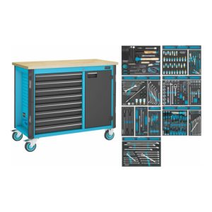 HAZET Fahrbare Werkbank 179NW-8/244 Schubladen flach: 8 x 81 x 522 x 398 mm 244 teilig HAZET Fahrbare Werkbank 179NW-8/244 Schubladen flach: 8 x 81 x 522 x 398 mm 244 teilig