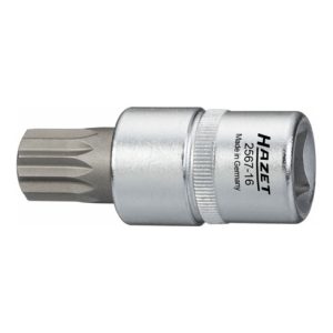 HAZET Öldienst-Schraubendreher-Steckschlüssel-Einsatz 2567-16 Vierkant hohl 12,5 mm (1/2 Zoll) Innen Vielzahn Profil XZN mit Zapfen M16