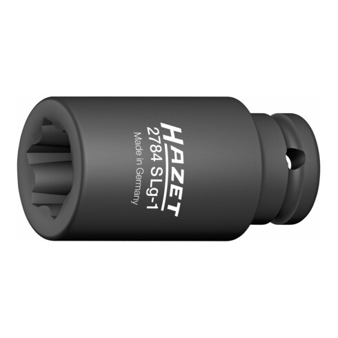 HAZET Schlag-, Maschinenschrauber Steckschlüssel-Einsatz mit Rillenprofil 2784SLG-1 ∙ Vierkant hohl 12,5 mm (1/2 Zoll) ∙ Rillenprofil