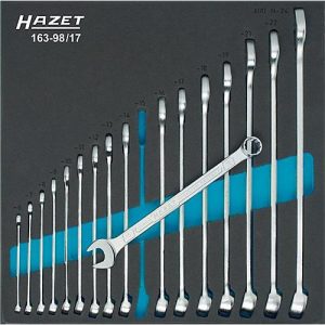HAZET Werkzeugmodul 163-98/17, 17-teilig, Ringmaulschlüssel-Satz, SW 6-24 mm, Tractionsprofil, Modulgröße 344 x 342 mm HAZET Werkzeugmodul 163-98/17, 17-teilig, Ringmaulschlüssel-Satz, SW 6-24 mm, Tractionsprofil, Modulgröße 344 x 342 mm