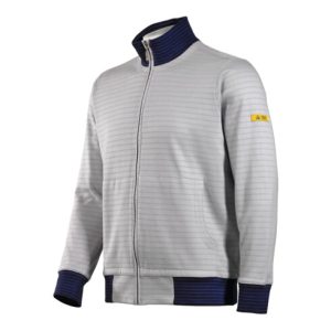 HB Tempex ESD Sweatjacke Conductex Cotton Knit, silbergrau, Größe: L