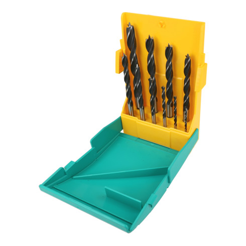 Heller CV-Holzspiralbohrer-Satz, Rundschaft, 3 - 12 mm Durchmesser, 10-teilig