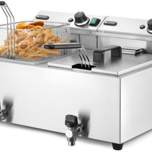 HENDI Friteuse Profi Line 2×8 L mit Ablasshahn 2×3,5kW HENDI Friteuse Profi Line 2×8 L mit Ablasshahn 2×3,5kW