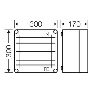 Hensel Sammelschienengehäuse 300x300mm 250A 5p Mi 6252 Hensel Sammelschienengehäuse 300x300mm 250A 5p Mi 6252