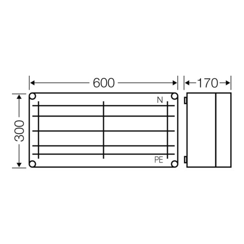 Hensel Sammelschienengehäuse 600x300mm 250A 5p MI 6452