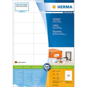 Herma Premium-Etiketten auf DIN A4-Blättern, 4800 Etiketten, 200 Bogen Herma Premium-Etiketten auf DIN A4-Blättern, 4800 Etiketten, 200 Bogen