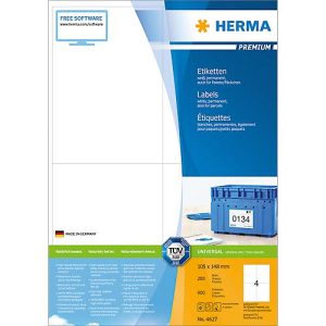 Herma Premium-Etiketten auf DIN A4-Blättern, 800 Etiketten, 200 Bogen Herma Premium-Etiketten auf DIN A4-Blättern, 800 Etiketten, 200 Bogen