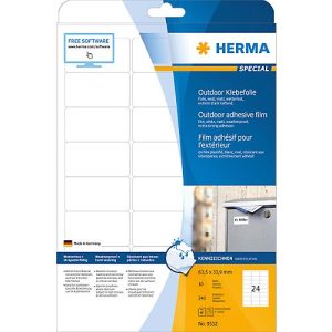 Herma wetterfeste Etiketten Nr. 9532 aus Polyesterfolie, 240 Etiketten, 10 Bogen Herma wetterfeste Etiketten Nr. 9532 aus Polyesterfolie, 240 Etiketten, 10 Bogen