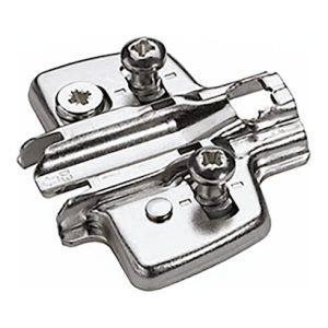 Hettich Kreuzmontageplatte mit Direkt-Höhenverstellung, vernickelt, Lochreihe 37 x 32 mm, mit Euroschrauben (für Bohrung ø 5 x 8 mm), Distanz 1,5 mm Hettich Kreuzmontageplatte mit Direkt-Höhenverstellung, vernickelt, Lochreihe 37 x 32 mm, mit Euroschrauben (für Bohrung ø 5 x 8 mm), Distanz 1,5 mm