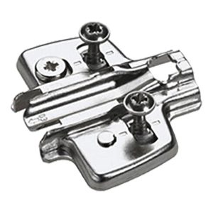 Hettich Kreuzmontageplatte mit Direkt-Höhenverstellung, vernickelt, Lochreihe 37 x 32 mm, mit Spreizmuffen (für Bohrung ø 5 x 12 mm), Distanz 3,0 mm Hettich Kreuzmontageplatte mit Direkt-Höhenverstellung, vernickelt, Lochreihe 37 x 32 mm, mit Spreizmuffen (für Bohrung ø 5 x 12 mm), Distanz 3,0 mm
