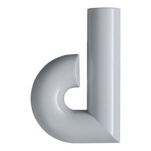 HEWI Hausnummer Buchstabe d Spezial-Polyamid 99 reinweiß 134,4mm D.33mm