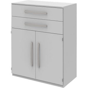 Highboard BARI, 3 OH, 2 Schubkästen, 2 Türen, 1 Boden, B 819 x T 430 x H 1117 mm, hellgrau Highboard BARI, 3 OH, 2 Schubkästen, 2 Türen, 1 Boden, B 819 x T 430 x H 1117 mm, hellgrau