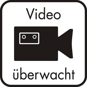 Hinweisschild–Hinterglasaufkleber: Video überwacht, 125 x 125 mm Hinweisschild–Hinterglasaufkleber: Video überwacht, 125 x 125 mm